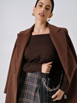 Maglia Marrone Cioccolato con Collo Ribaltato sp_e1