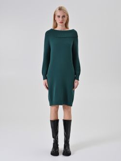 Robe boule en maille verte det_1