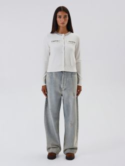 Cardigan duveteux blanc orné de pierres det_1