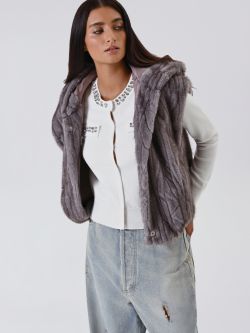 Cardigan duveteux blanc orné de pierres sp_e1