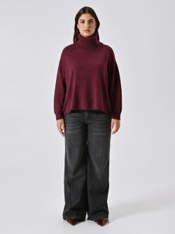 Curvy-Pullover in Bordeaux det_1