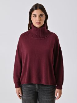 Curvy-Pullover in Bordeaux det_2