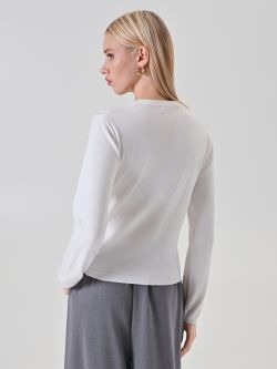 Jersey color crema con lentejuelas en degradado det_3