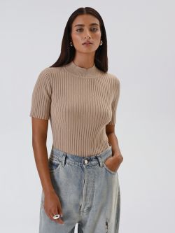 Maglia Lurex Beige  in_i7