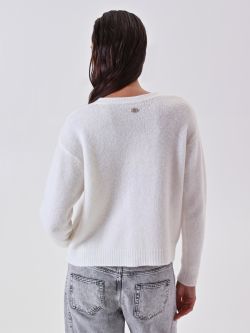 Weißer Cardigan mit Blumen det_3