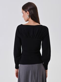 Schlauchpullover mit weitem drapiertem Ausschnitt det_3