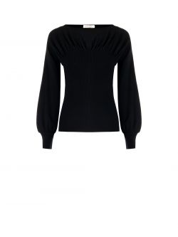 Schlauchpullover mit weitem drapiertem Ausschnitt det_4