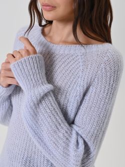 Light Blue Ribbed Sweater 4 Rinascimento Light Blue Ribbed Sweater in_i5