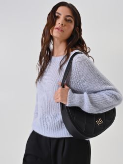 Light Blue Ribbed Sweater 0 Rinascimento Light Blue Ribbed Sweater sp_e1