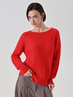 Red Mohair Blend Crewneck Sweater 5 Rinascimento Red Mohair Blend Crewneck Sweater in_i7
