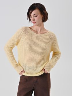 Yellow Mohair-Blend Crewneck Sweater 5 Rinascimento Yellow Mohair-Blend Crewneck Sweater in_i7