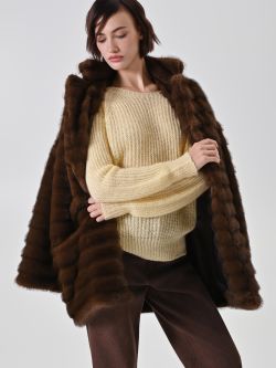 Yellow Mohair-Blend Crewneck Sweater 0 Rinascimento Yellow Mohair-Blend Crewneck Sweater sp_e1