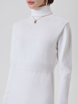 Robe fourreau en maille crème in_i5