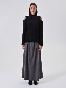 Czarny półgolf Fluffy det_1