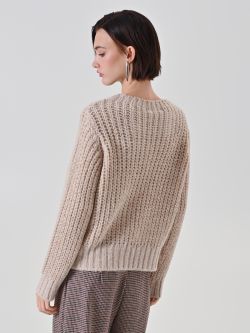Pull crème à torsades 3 Rinascimento Pull crème à torsades det_3