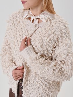 Cardigan écru en maille bouclée in_i5
