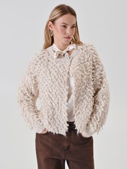 Cardigan écru en maille bouclée in_i7
