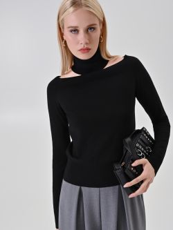 Maglia nera con dettaglio choker sp_e1