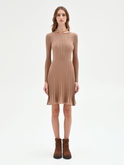 Abito in maglia cammello  det_1