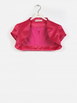 Basic shrug in satin, fuchsia 
