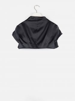 Basic shrug in satin, black 