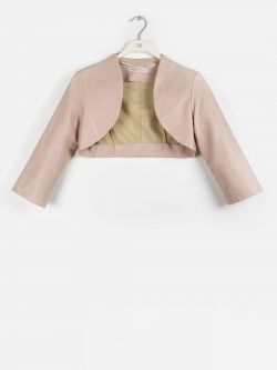 Basic shrug in faux leather, powder pink 