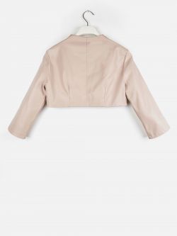 Basic shrug in faux leather, powder pink 