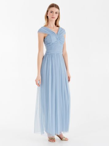 Atelier draped dress, light blue Atelier draped dress, light blue Rinascimento