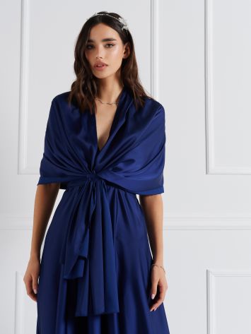 Blue Satin Rinascimento atelier Stole  Rinascimento