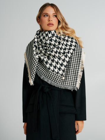 Houndstooth pashmina scarf   Rinascimento