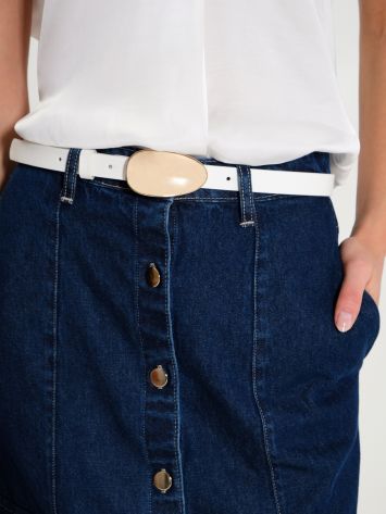 Low belt with oval metal buckle   Rinascimento