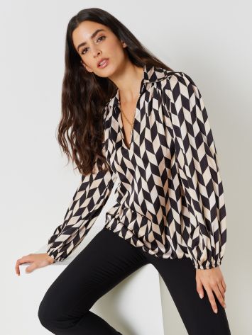 Geometric Print Blouse  Rinascimento