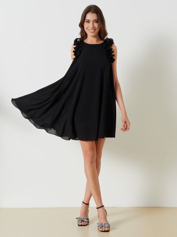 Trapezkleid mit plissierten Rüschen  Rinascimento