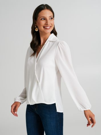 Blouse with a crossover tuck  Rinascimento