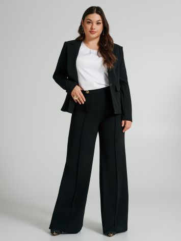 Curvy scuba crepe trousers with buttons  Rinascimento