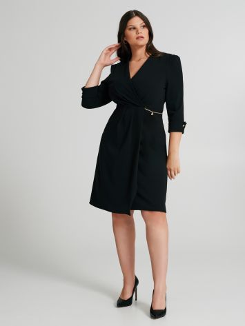 Curvy Crossover Dress with Chain  Rinascimento