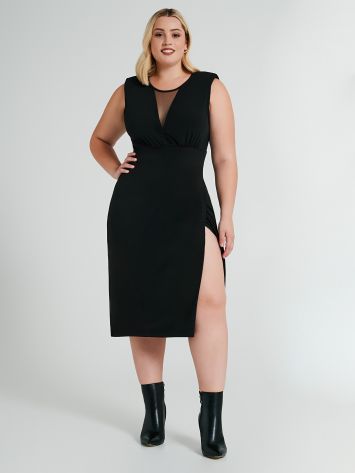 Curvy crossover jersey dress  Rinascimento