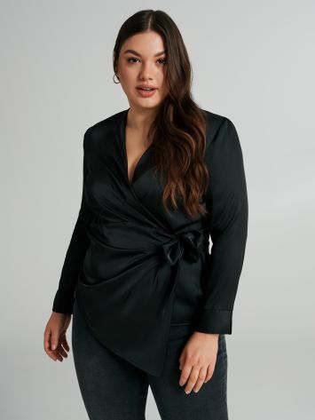 Curvy asymmetric crossover blouse   Rinascimento