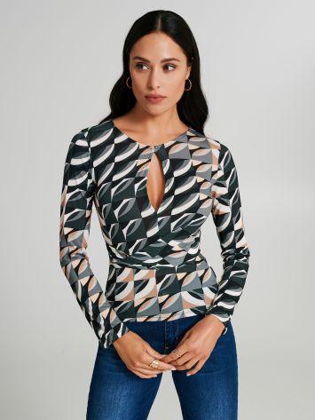 Optical-effect top in jersey  Rinascimento
