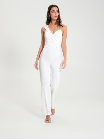 One-shoulder jumpsuit with chain   Rinascimento