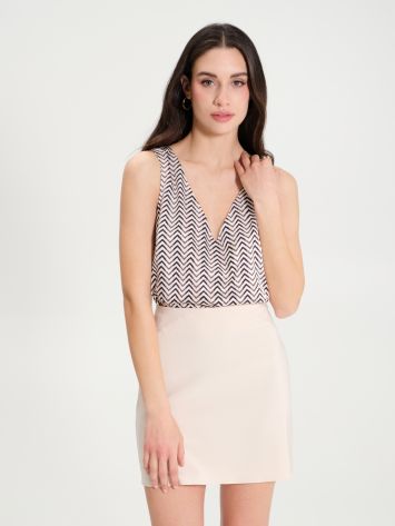 Top aus Satin mit Chevron-Print  Rinascimento