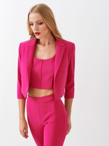 Short Jacket in Technical Fabric colour Fuchsia REWI 2.882.976-B GIA APERTA B238 Rinascimento