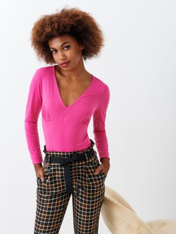 Fuchsia Long Sleeved Blouse NAIKE W-MG2055/Z248 BLUSA B238 Rinascimento
