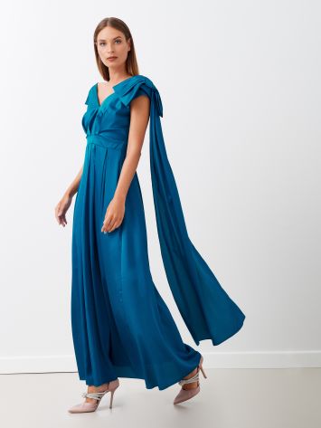 Teal Rinascimento atelier dress with a bow   Rinascimento
