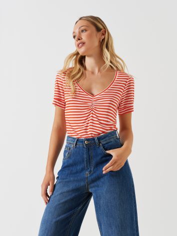 LENZING ™ ECOVERO ™ Striped T-shirt  Rinascimento