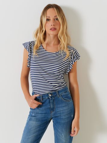 LENZING ™ ECOVERO ™ Striped T-shirt  Rinascimento