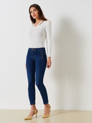 Skinny Jeans with Visible Buttons  Rinascimento