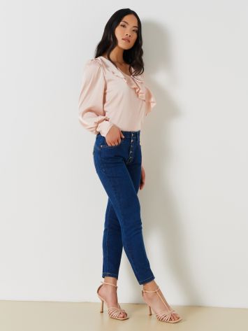 Skinny Jeans with Visible Buttons  Rinascimento