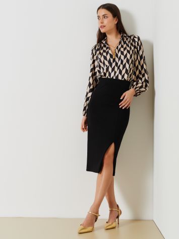 Longuette Skirt with Slit  Rinascimento