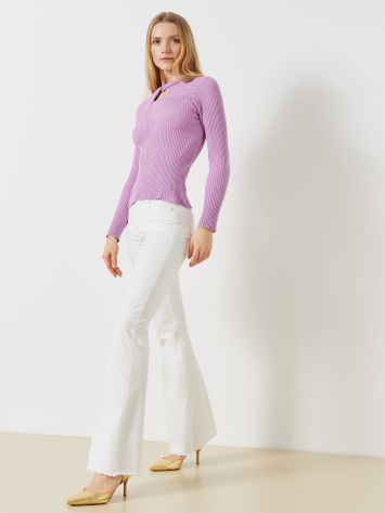 Pantalon évasé en coton   Rinascimento